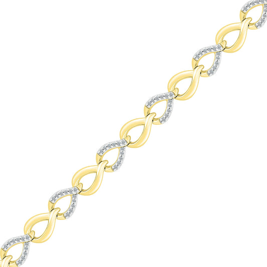 3/8 ct. tw. Diamond Pear-Link Bracelet in 10K Yellow Gold front view