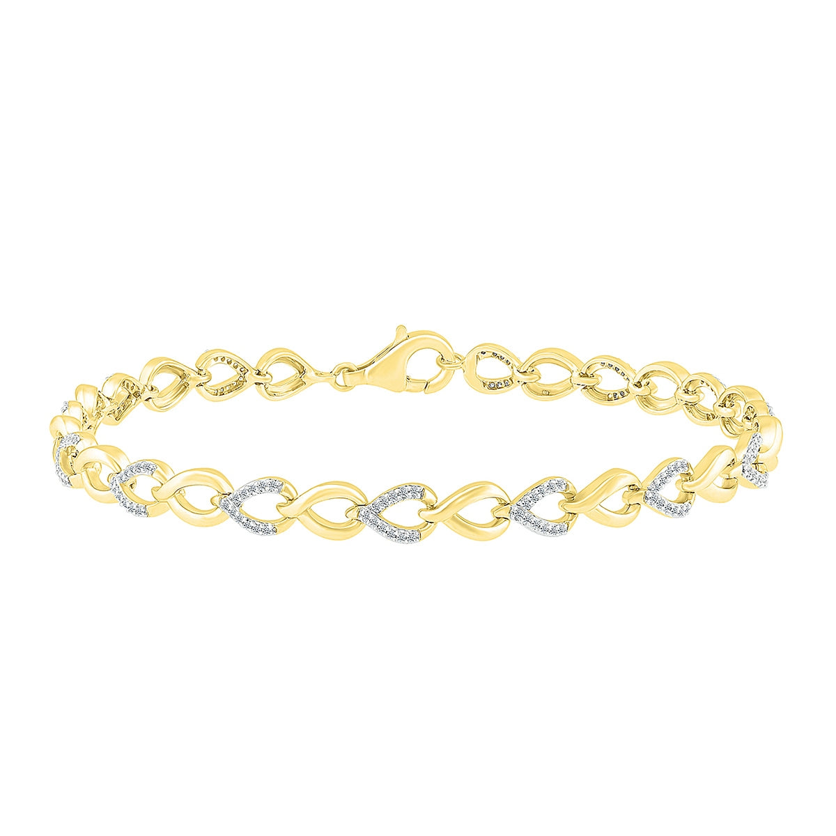 3/8 ct. tw. Diamond Pear-Link Bracelet in 10K Yellow Gold