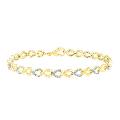 3/8 ct. tw. Diamond Pear-Link Bracelet in 10K Yellow Gold