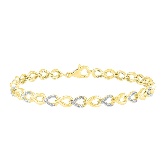 3/8 ct. tw. Diamond Pear-Link Bracelet in 10K Yellow Gold