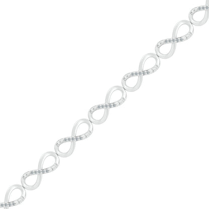 1/4 ct. tw. Diamond Infinity Link Bracelet in Sterling Silver front view