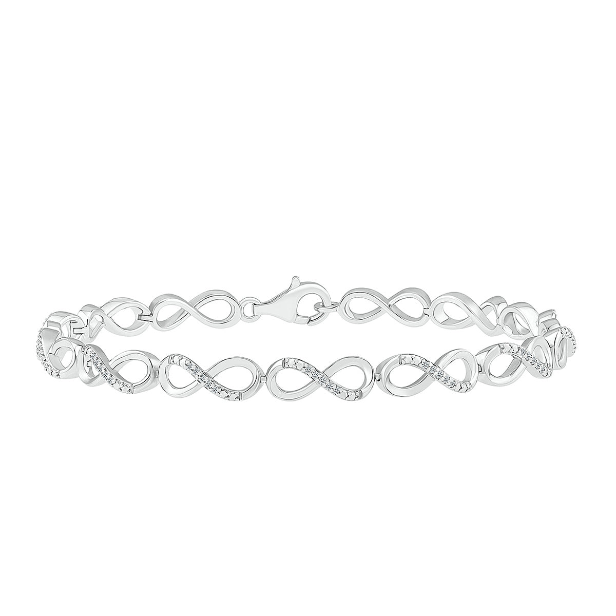 1/4 ct. tw. Diamond Infinity Link Bracelet in Sterling Silver