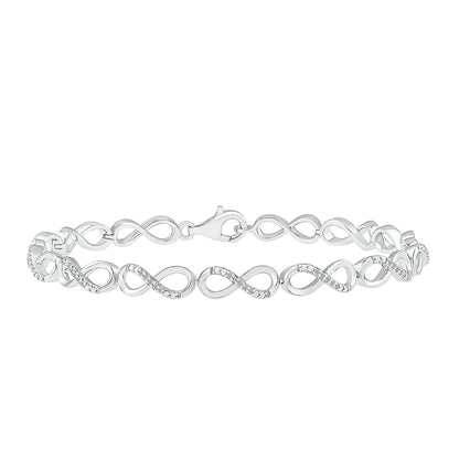 1/4 ct. tw. Diamond Infinity Link Bracelet in Sterling Silver