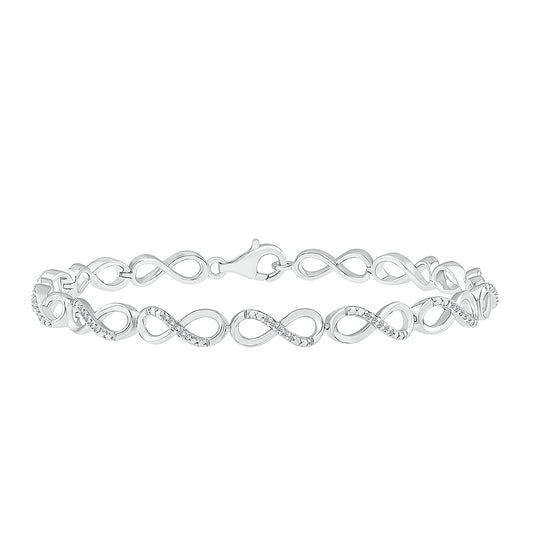 1/4 ct. tw. Diamond Infinity Link Bracelet in Sterling Silver