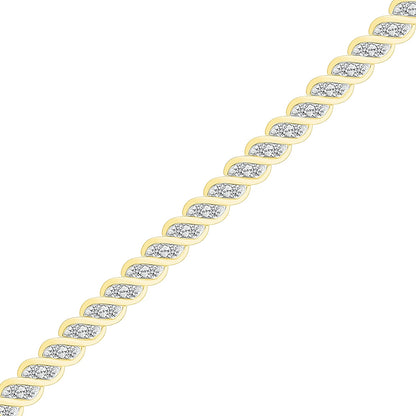 2 ct. tw. Diamond S-Link Tennis Bracelet in 10K Yellow Gold front view