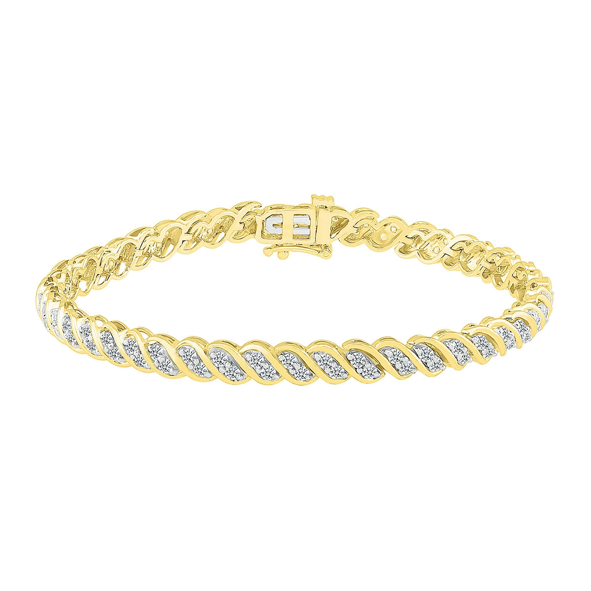 2 ct. tw. Diamond S-Link Tennis Bracelet in 10K Yellow Gold