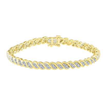 2 ct. tw. Diamond S-Link Tennis Bracelet in 10K Yellow Gold