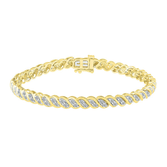 2 ct. tw. Diamond S-Link Tennis Bracelet in 10K Yellow Gold