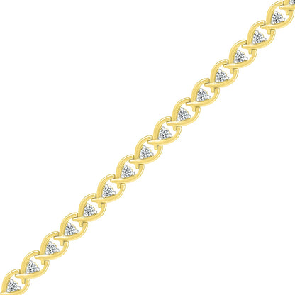 1 ct. tw. Diamond Fashion Link Bracelet in 10K Yellow Gold front view