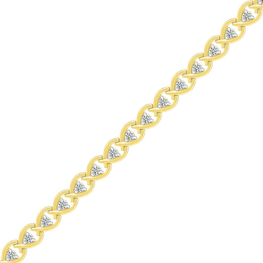 1 ct. tw. Diamond Fashion Link Bracelet in 10K Yellow Gold front view