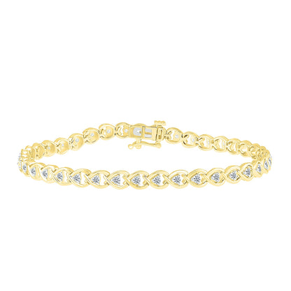 1 ct. tw. Diamond Fashion Link Bracelet in 10K Yellow Gold