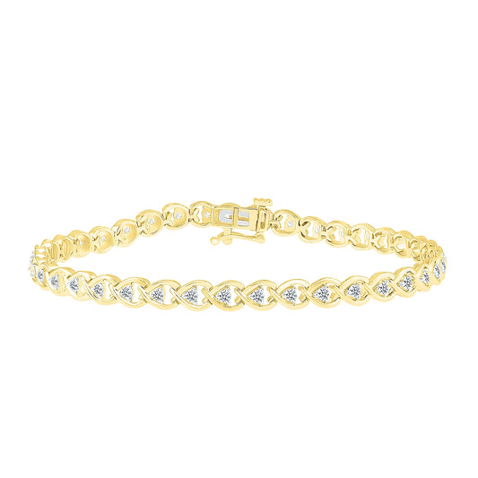 1 ct. tw. Diamond Fashion Link Bracelet in 10K Yellow Gold