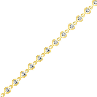 1 ct. tw. Round Diamond Bezel Link Bracelet in 10K Yellow Gold front view
