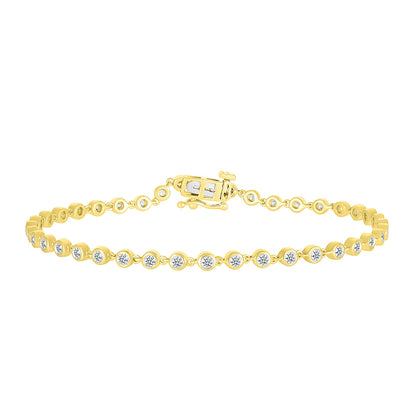 1 ct. tw. Round Diamond Bezel Link Bracelet in 10K Yellow Gold