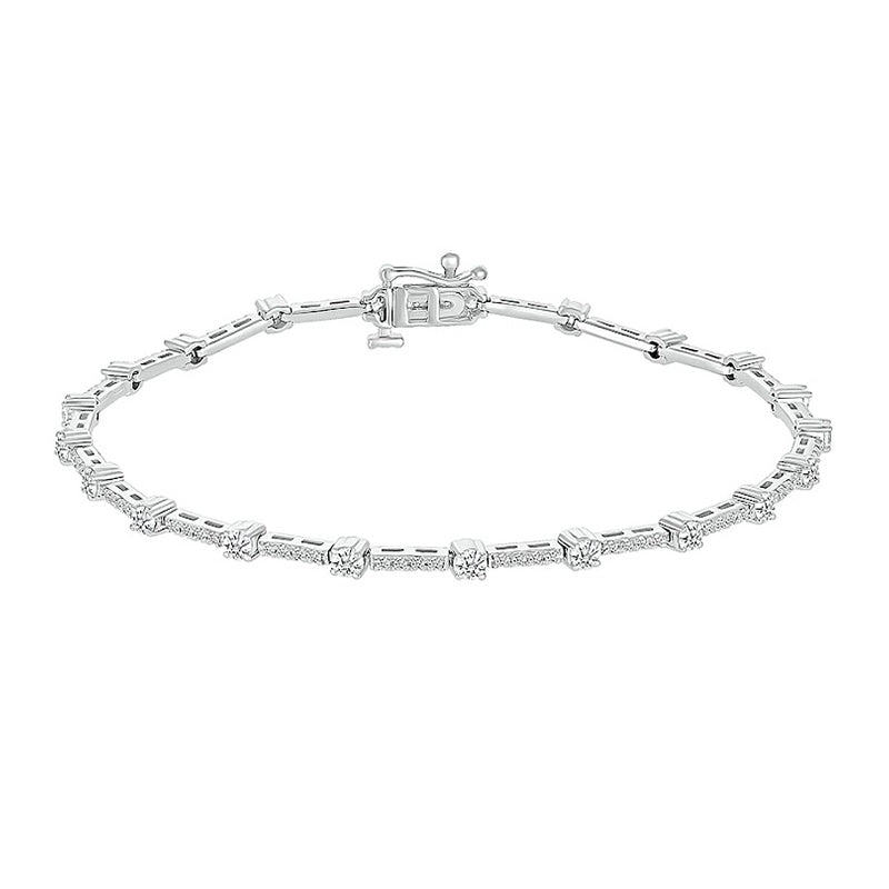 1-1/2 ct. tw. Diamond Bracelet in 14K White Gold