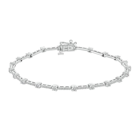 1-1/2 ct. tw. Diamond Bracelet in 14K White Gold