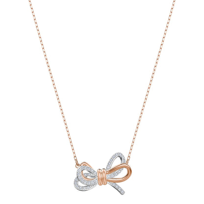 Swarovski Lifelong Bow Pendant - Bow, White, Two-Tone Plated