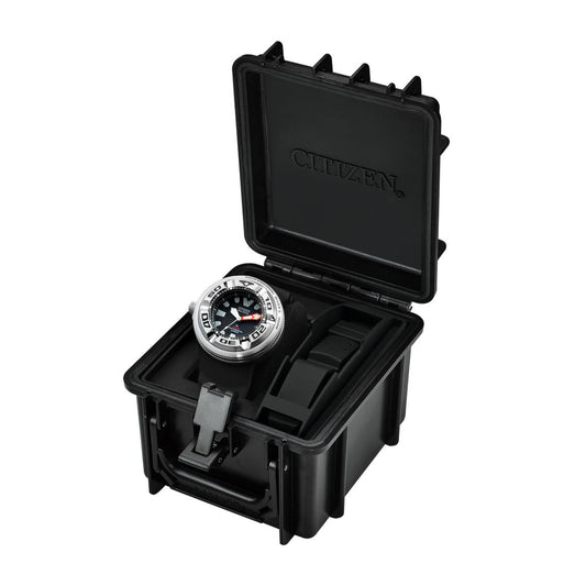 Citizen Men's Promaster Dive 300m Stainless Steel Watch with Black Dial & Black Polyurethane Strap front view
