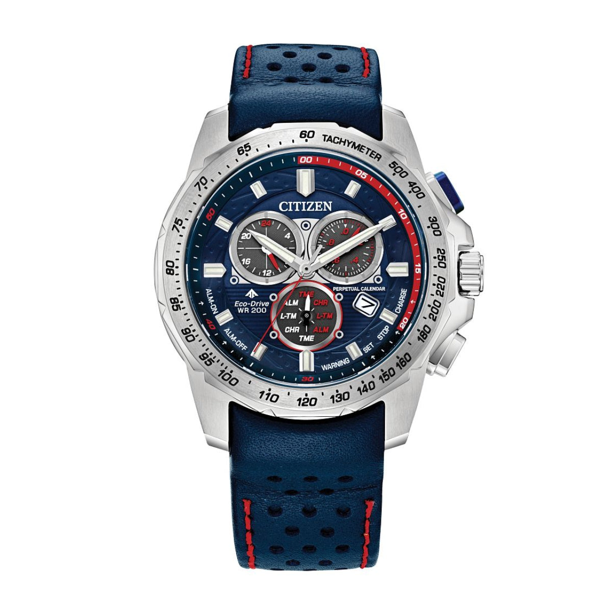 Citizen Men's Promaster MX Stainless Steel Watch with Blue Dial & Blue Leather Strap