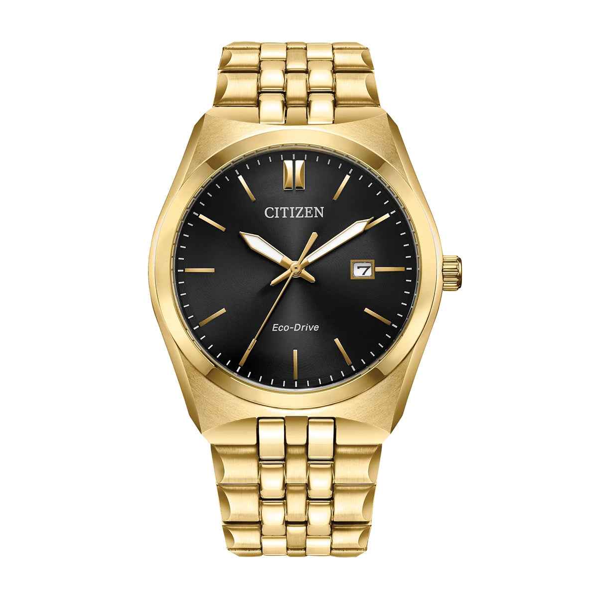 Citizen Men's Corso Eco-Drive Gold-Tone Stainless Steel Watch with Black Dial