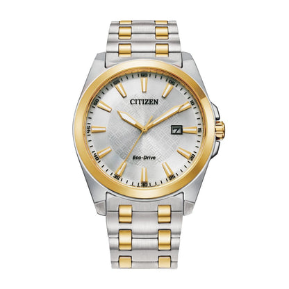 Citizen Men's Sport Luxury Chrono Peyten Two-Tone Stainless Steel Watch with Silver Dial