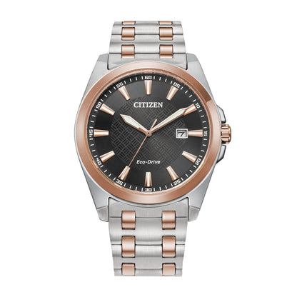 Citizen Men's Peyten White & Pink Two-Tone Stainless Steel Watch with Black Dial
