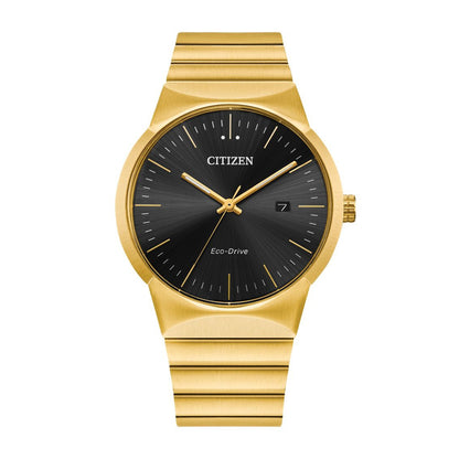 Citizen Men's Axiom Gold-Tone Stainless Steel Watch with Black Dial