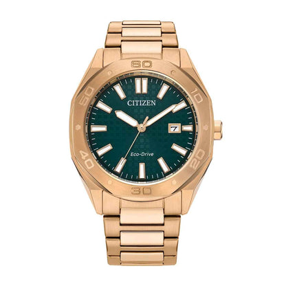 Citizen Men's Odyn Eco-Drive Gold-Tone Stainless Steel Watch with Green Dial