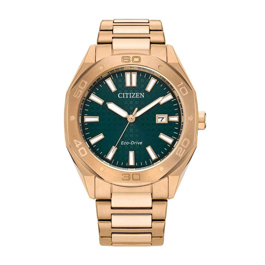 Citizen Men's Odyn Eco-Drive Gold-Tone Stainless Steel Watch with Green Dial