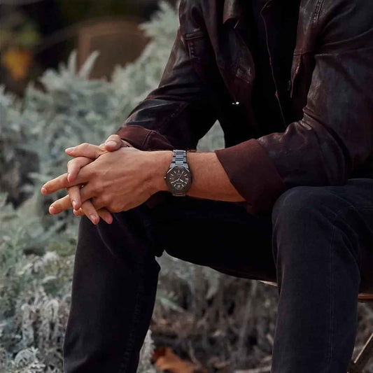 Citizen Men's Odyn Eco-Drive Gray Stainless Steel Watch with Gray Dial close-up detail