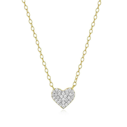 M by Monte Luna 1/10 ct. tw. Lab-Grown Diamond Heart Necklace in 14K Yellow Gold Plated Sterling Silver