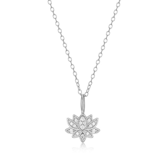 M by Monte Luna 1/10 ct. tw. Lab-Grown Diamond Lotus Pendant in 14K Yellow Gold Plated Sterling Silver