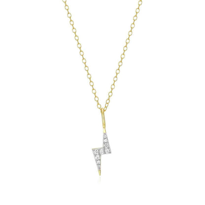 M by Monte Luna 1/10 ct. tw. Lab-Grown Diamond Lightning Bolt Pendant in 14K Yellow Gold Plated Sterling Silver