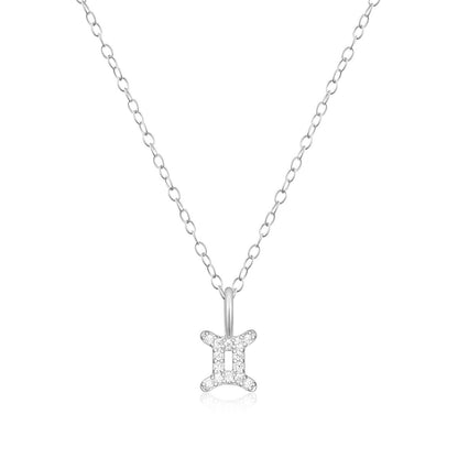 M by Monte Luna Lab-Grown Diamond Accent Gemini Pendant in Rhodium Plated Sterling Silver