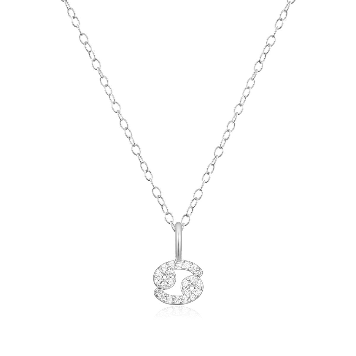 M by Monte Luna Lab-Grown Diamond Accent Cancer Pendant in Rhodium Plated Sterling Silver
