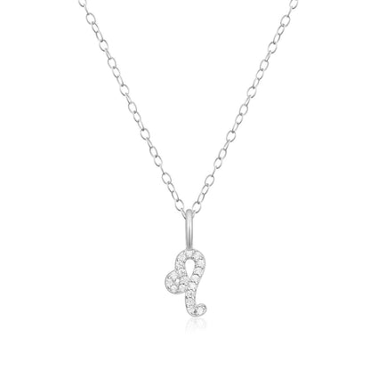 M by Monte Luna Lab-Grown Diamond Accent Leo Pendant in Rhodium Plated Sterling Silver