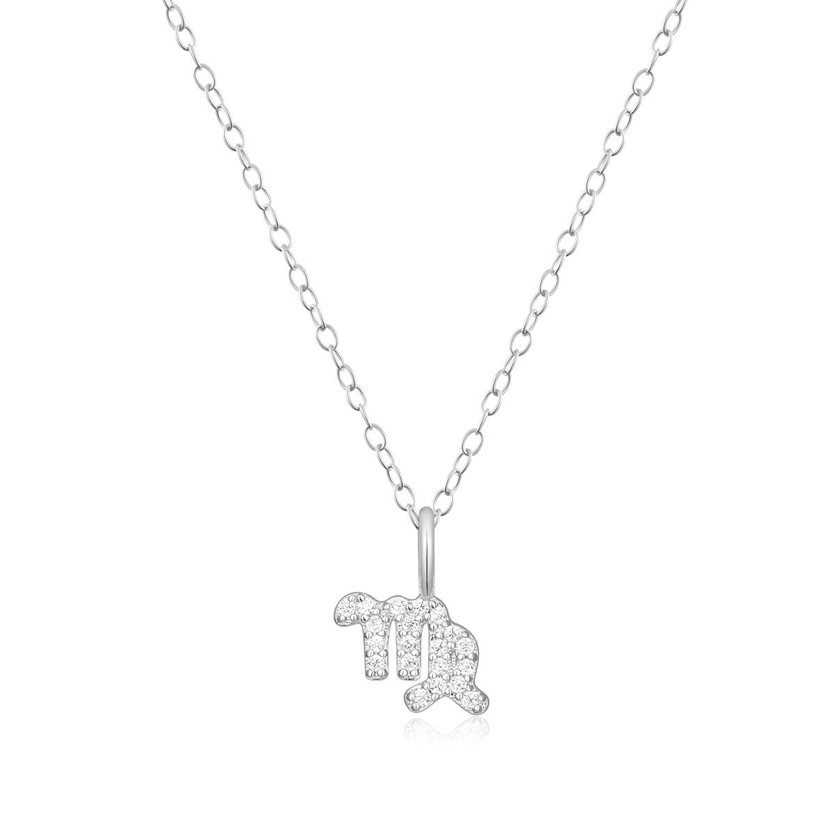 M by Monte Luna Lab-Grown Diamond Accent Virgo Pendant in Rhodium Plated Sterling Silver