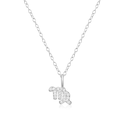 M by Monte Luna Lab-Grown Diamond Accent Virgo Pendant in Rhodium Plated Sterling Silver