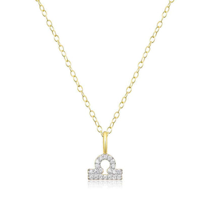 M by Monte Luna Lab-Grown Diamond Accent Libra Pendant in 14K Yellow Gold Plated Sterling Silver