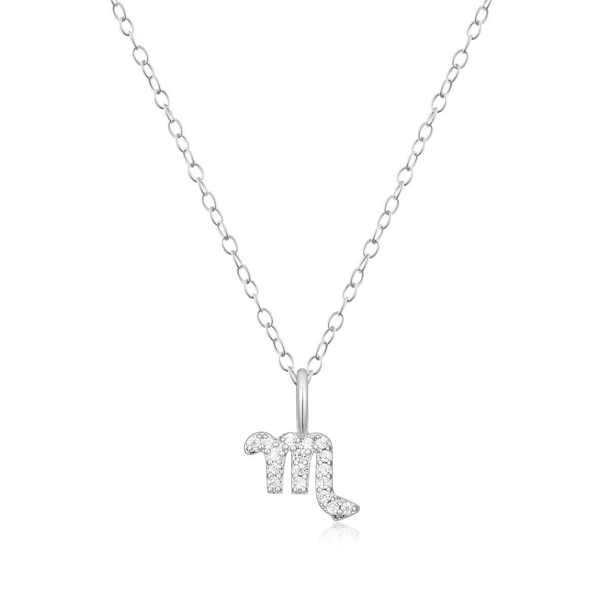M by Monte Luna Lab-Grown Diamond Accent Scorpio Pendant in Rhodium Plated Sterling Silver