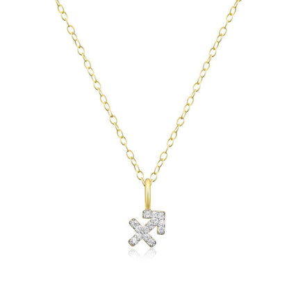 M by Monte Luna Lab-Grown Diamond Accent Sagittarius Pendant in 14K Yellow Gold Plated Sterling Silver
