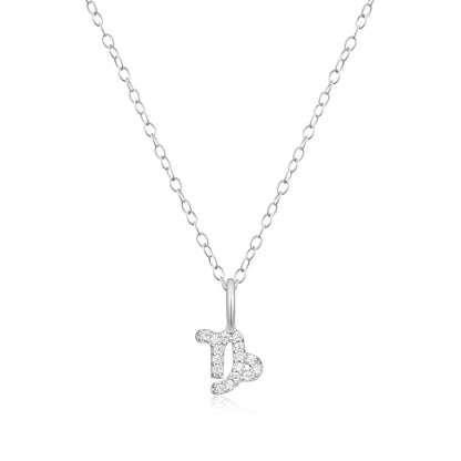 M by Monte Luna Lab-Grown Diamond Accent Capricorn Pendant in Rhodium Plated Sterling Silver