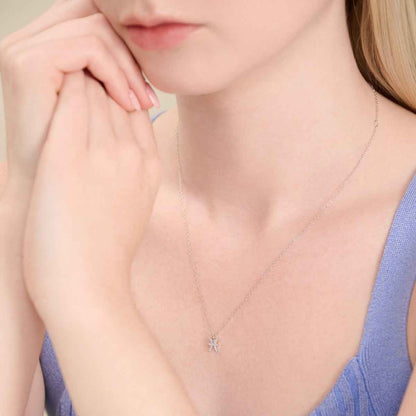 M by Monte Luna Lab-Grown Diamond Accent Pisces Pendant in Rhodium Plated Sterling Silver front view