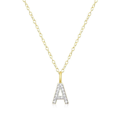 M by Monte Luna Lab-Grown Diamond Accent Initial A Pendant in 14K Yellow Gold Plated Sterling Silver