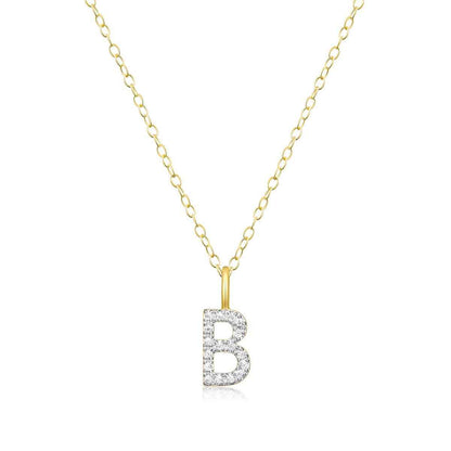 M by Monte Luna Lab-Grown Diamond Accent Initial B Pendant in 14K Yellow Gold Plated Sterling Silver