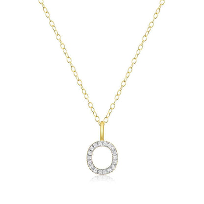 M by Monte Luna Lab-Grown Diamond Accent Initial O Pendant in 14K Yellow Gold Plated Sterling Silver