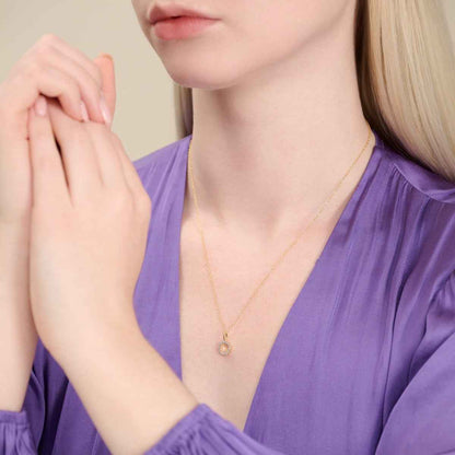 M by Monte Luna Lab-Grown Diamond Accent Initial O Pendant in 14K Yellow Gold Plated Sterling Silver front view
