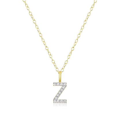 M by Monte Luna Lab-Grown Diamond Accent Initial Z Pendant in 14K Yellow Gold Plated Sterling Silver