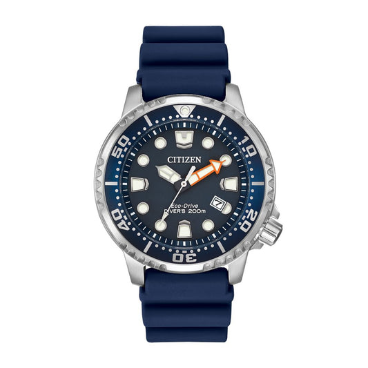 Citizen Men's Promaster Dive Stainless Steel Watch with Dark Blue Dial & Blue Polyurethane Strap