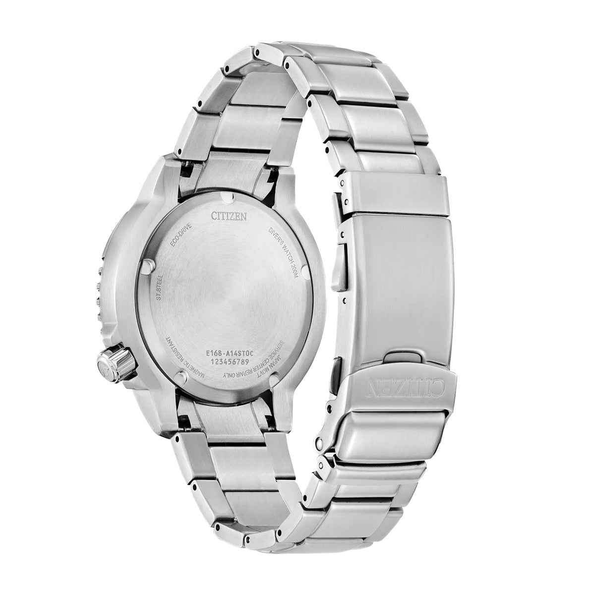Citizen Men's Promaster Dive Eco-Drive Stainless Steel watch with Blue Dial front view
